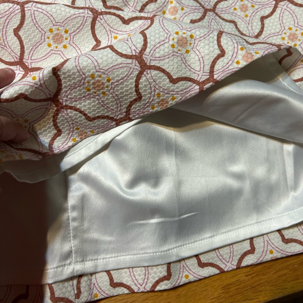 Boden Talia Trellis Sheath Dress Size 6L Pink Ivory Textured Cotton Pockets - Picture 12 of 13